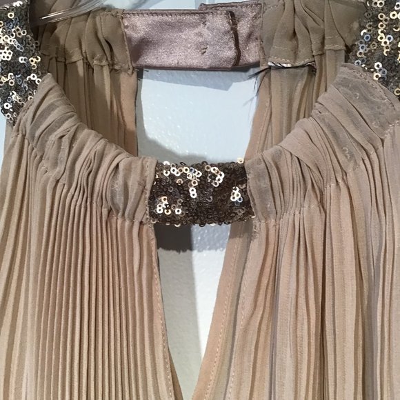 Moon Collection Sleeveless Pleated Halter Blouse Size S - Picture 7 of 10